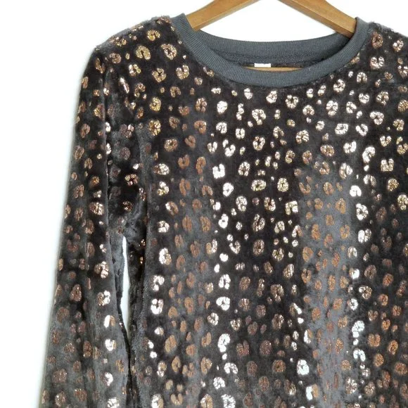 George | Metallic Animal Print Lounge Fleece Top - Picture 2 of 8